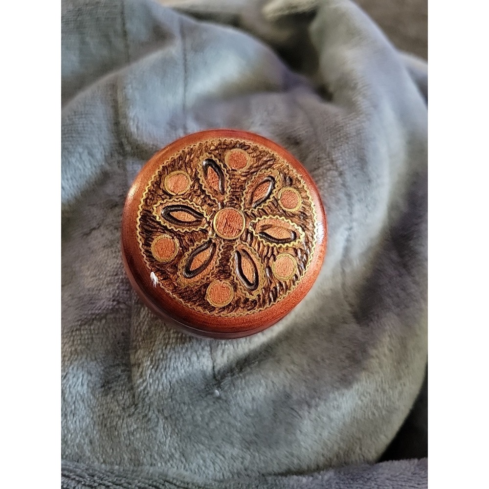 Hand Carved Wooden Trinket or Jewelry Box